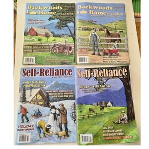 Backwoods Home Magazine (2) and Self-Reliance Magazine (2) Homesteading